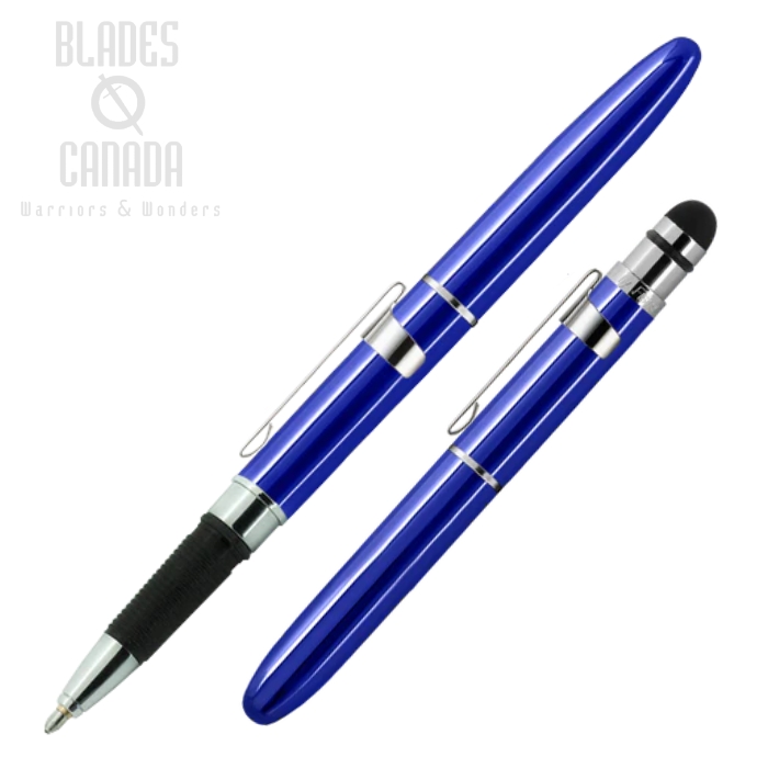 Fisher Space Pen BulletGrip Pen, Blue with Clip & Stylus, BG1CL/S